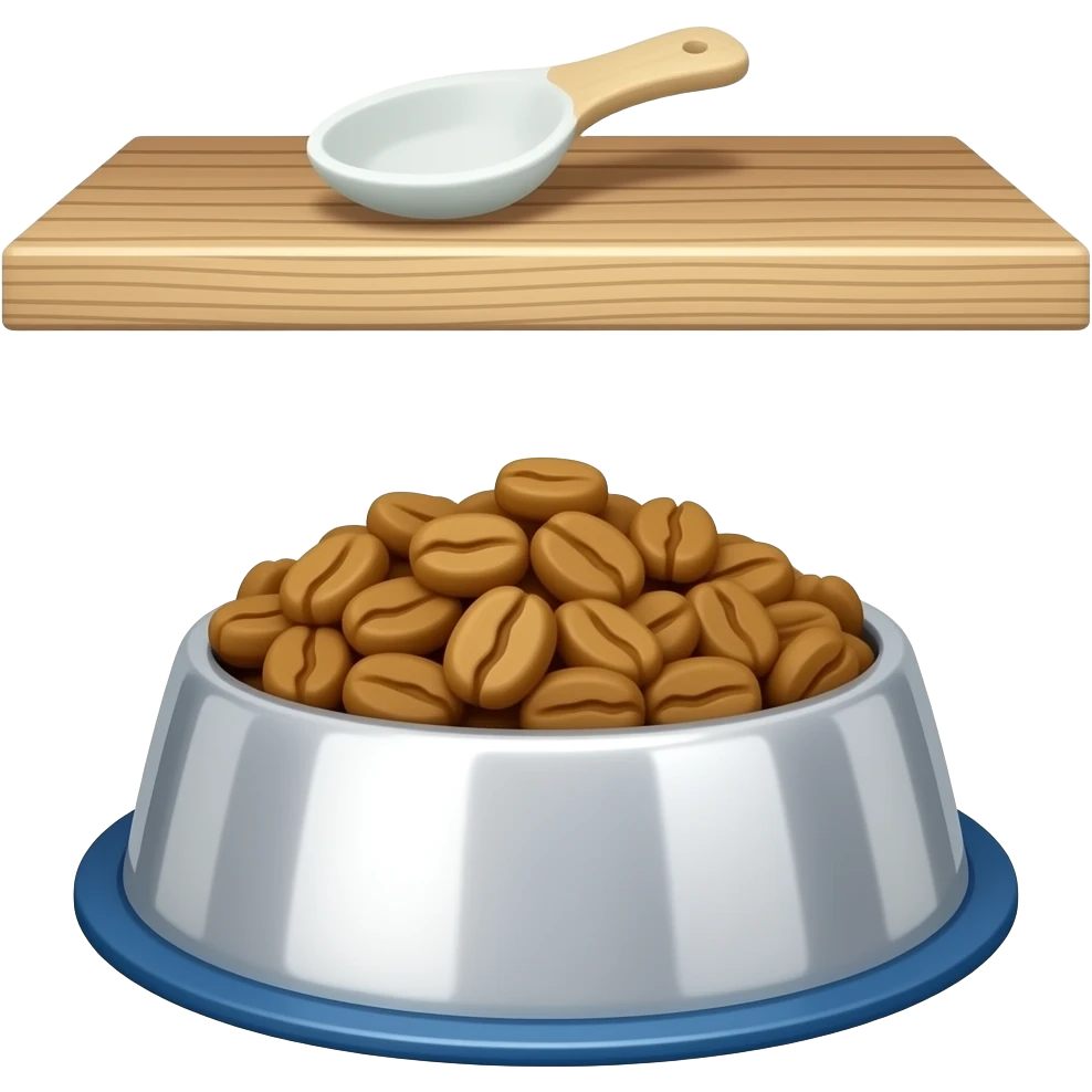 The shelves are above the dog’s food bowl.Haz clic para usar esta alternativa emoji