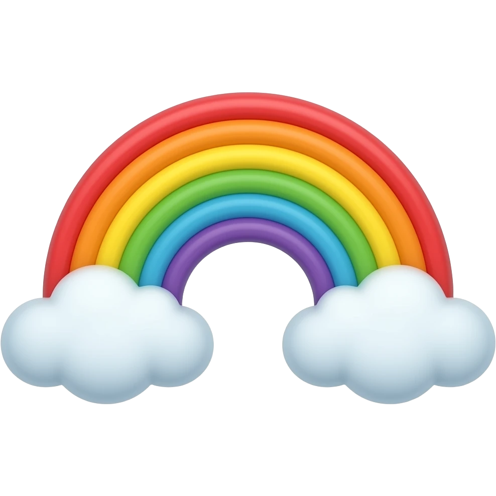 Cute chibi rainbow emoji
