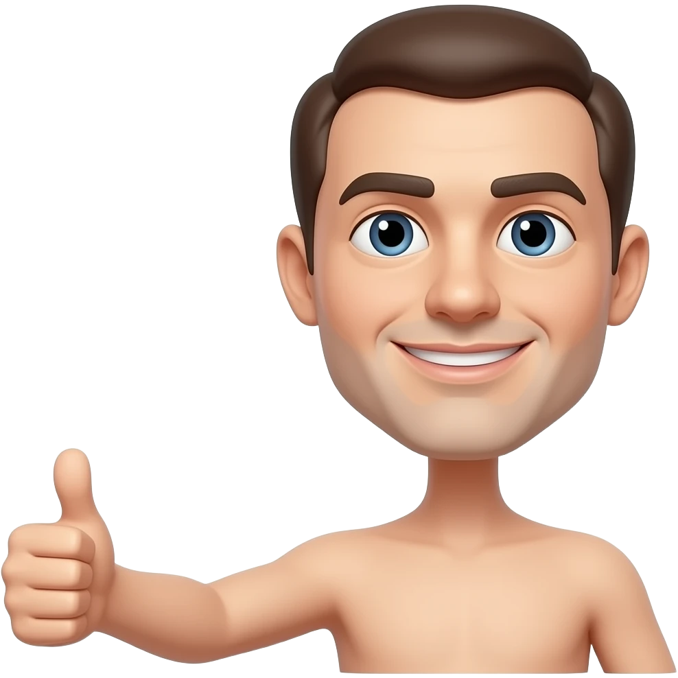Guy with an absurdly long neck no body, giving a thumbs up emoji