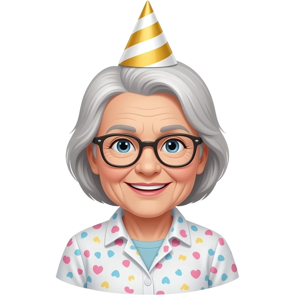 Old lady birthday emoji