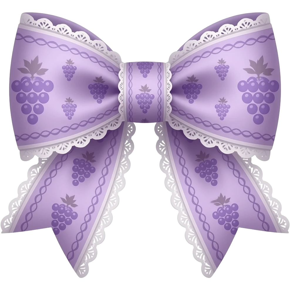 grape pattern purple bow lace coquette bow emoji
