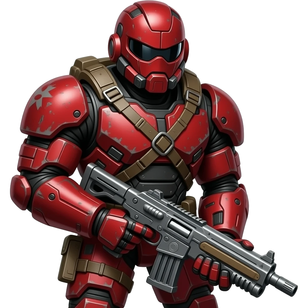 Make doom guy holding gun emoji