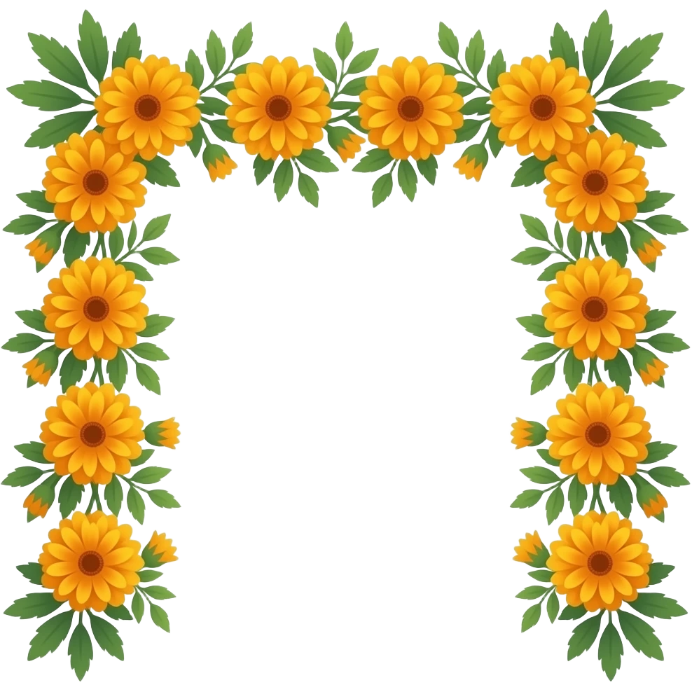Marigold banner flower decor garland emoji