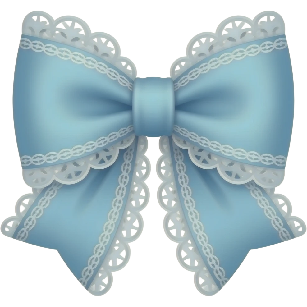 vintage rococo light blue bow with lace and frills emoji