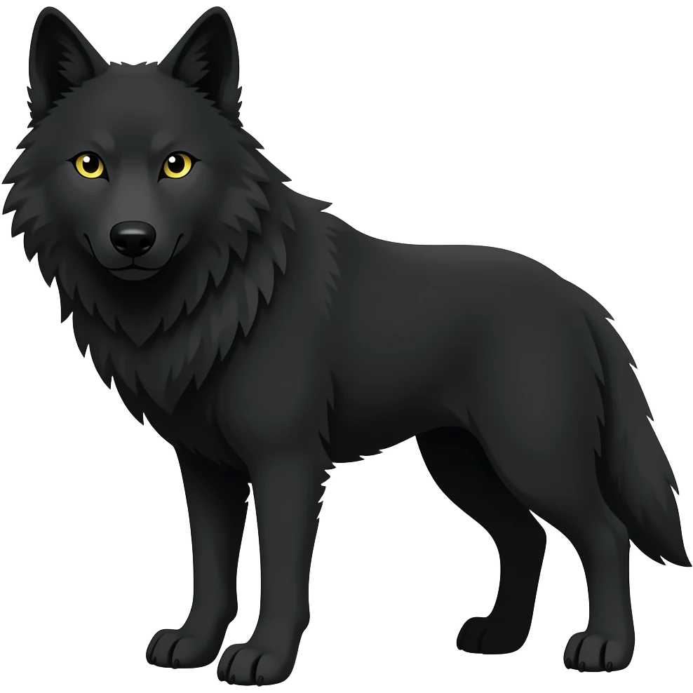 Black wolf with yellow eyes emoji