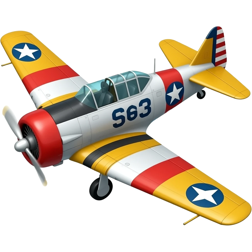 North American T‑6 Texan 3/4 ANGLE emoji