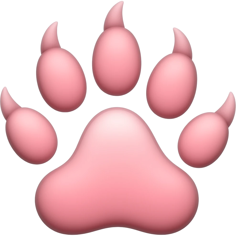 Pink wolf paw emoji