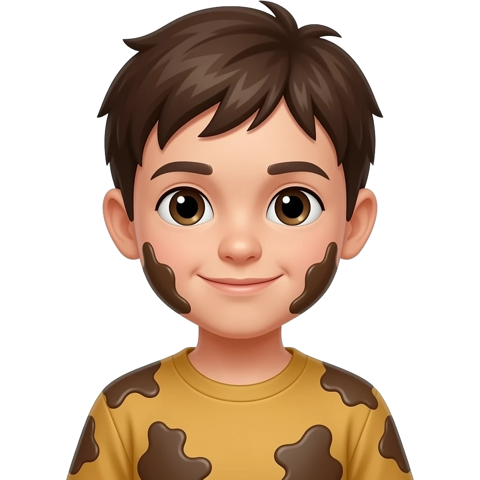 kid covered mud emoji