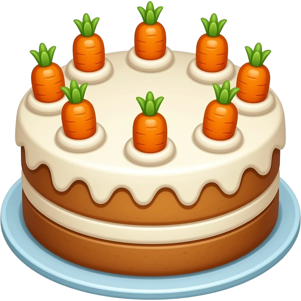 Birthday Carrot Cake with baby carrots decorating it emoji