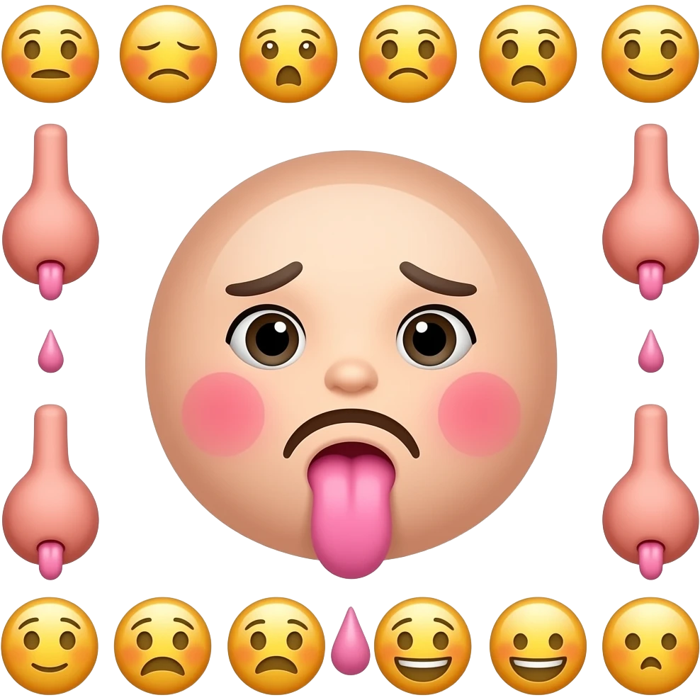 shaded like emojis penises cumming as a border as a border for an image the faces have to be blushing and nervous and there are vaginas next to the penises. very cringe and vivid! ios. image border. photo border. cute border. lots of penis emoji