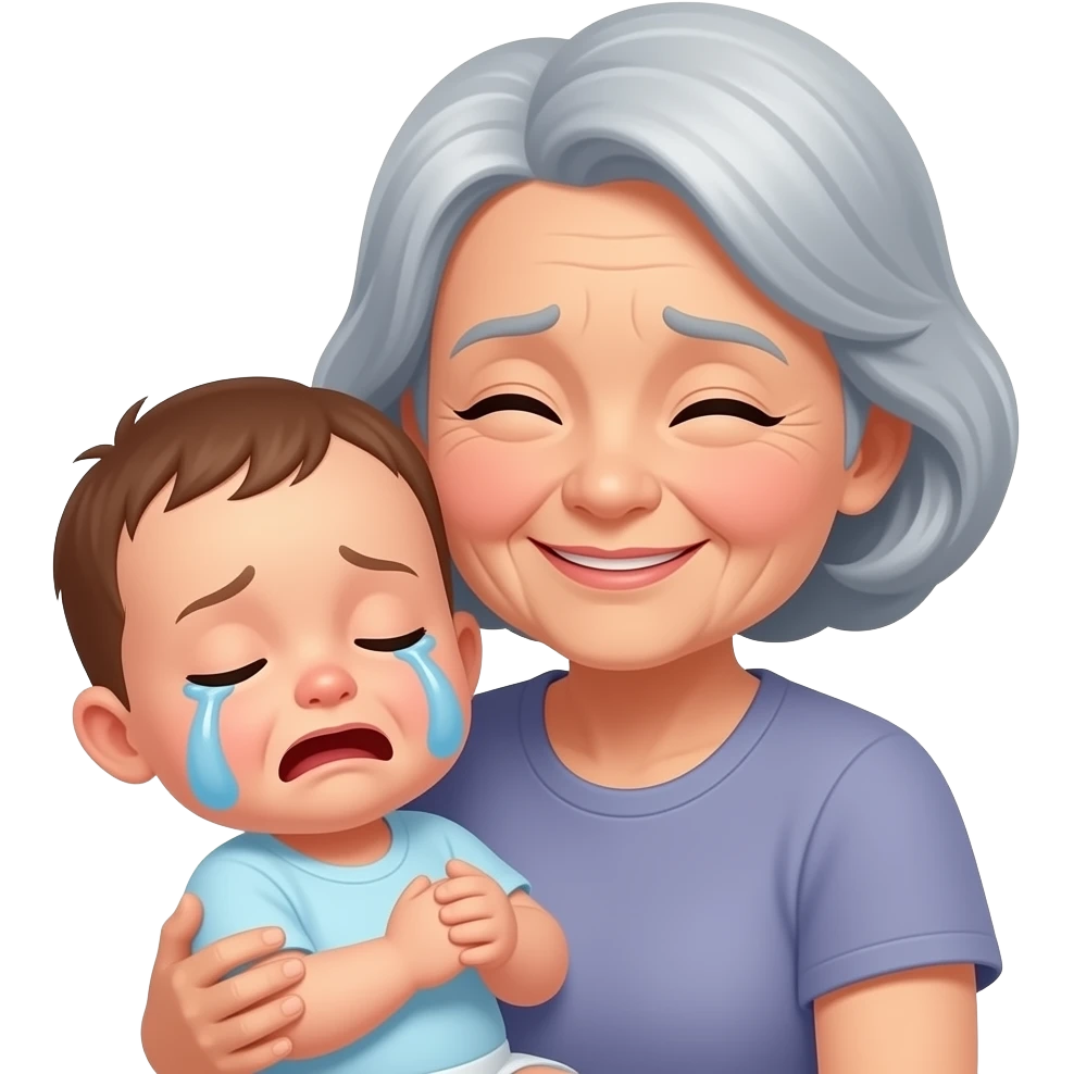 Малыш плакать бабушка успокоение emoji