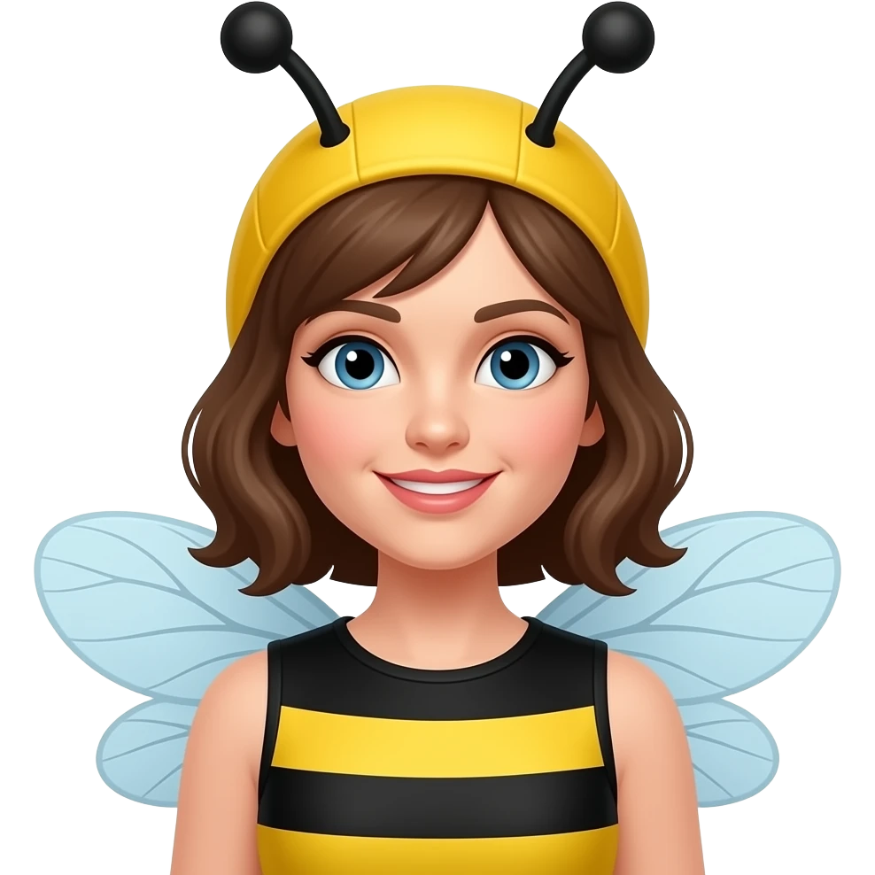 woman wearing bee costume emoji