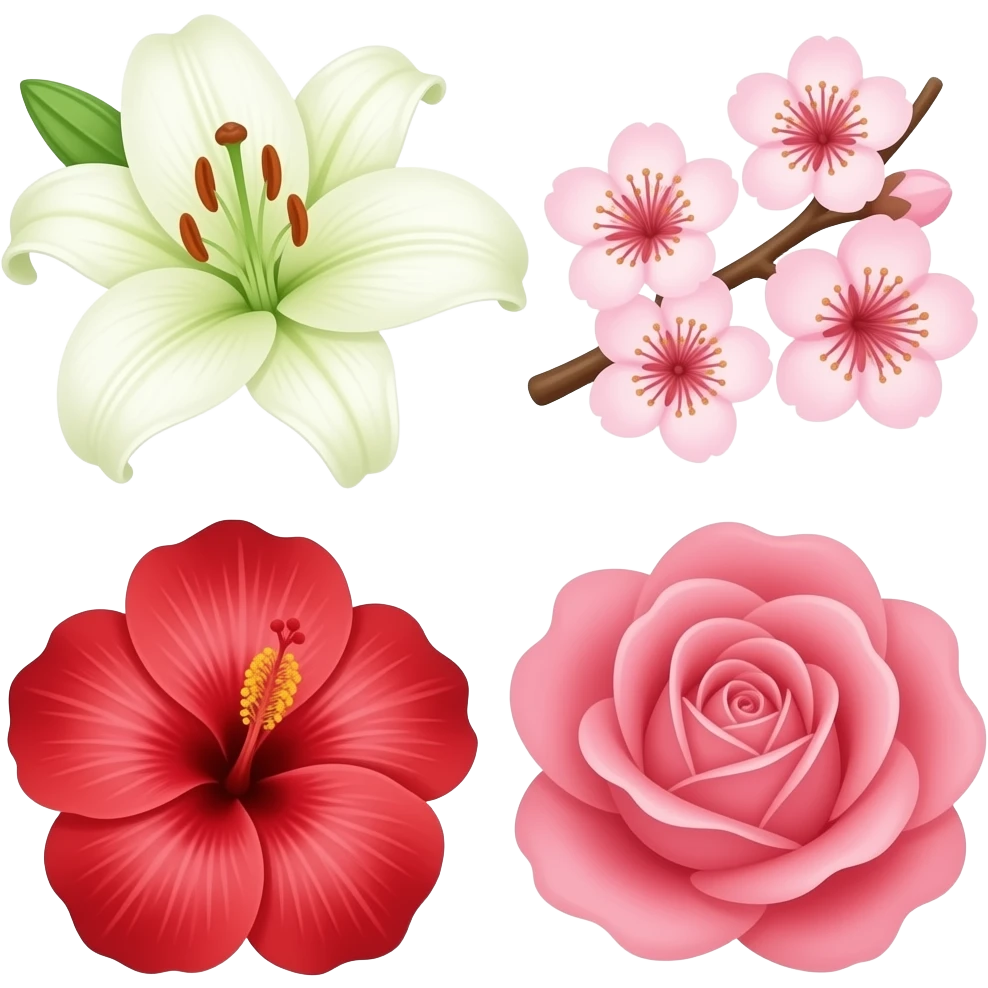 🪻🌸⚘️🌺🌹 emoji