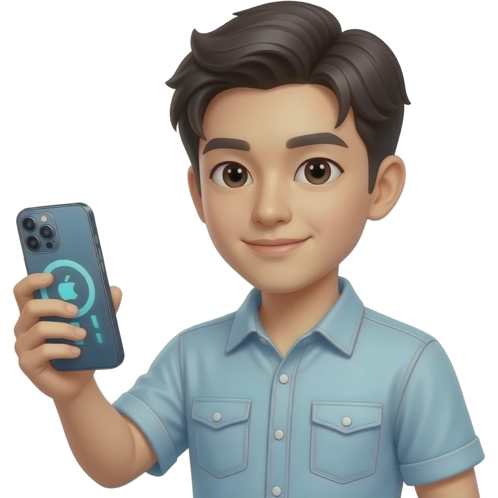 korean young man + cep telefonu + 2025 emoji