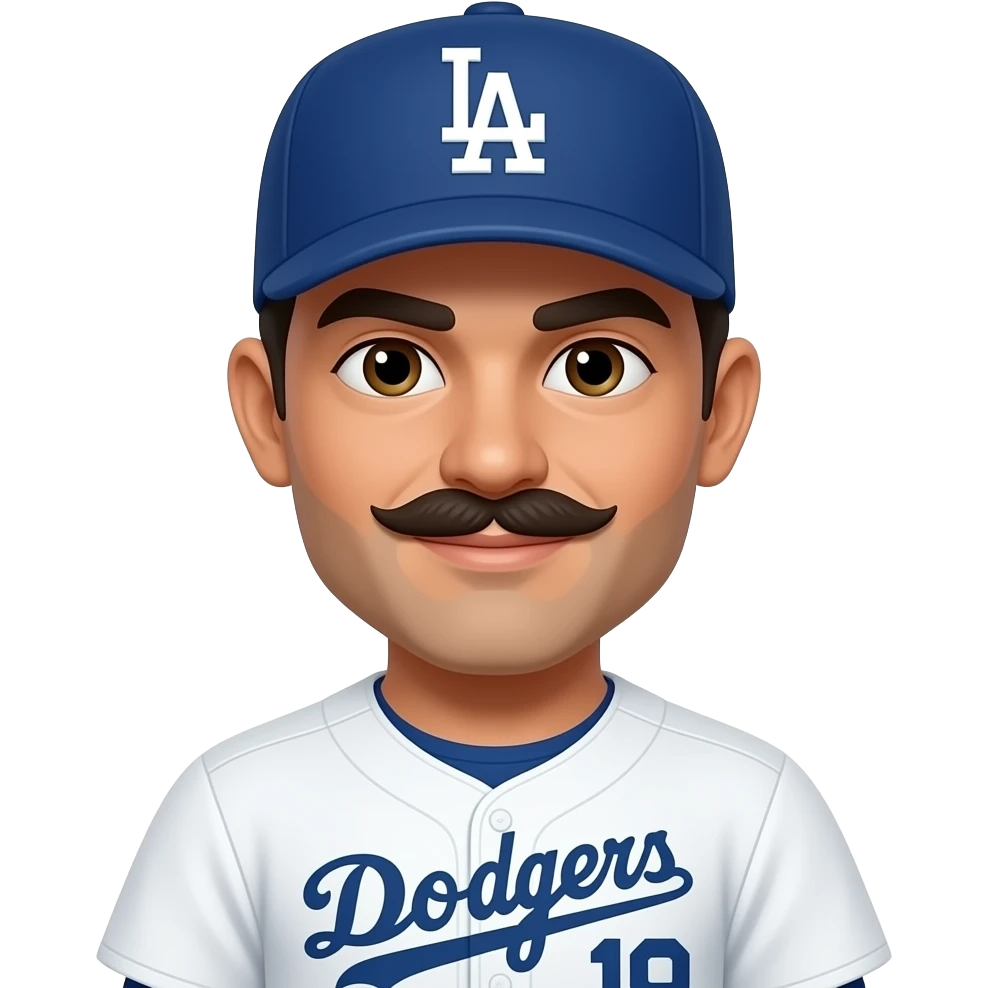Mexican in dodgers gear With a mustache emoji