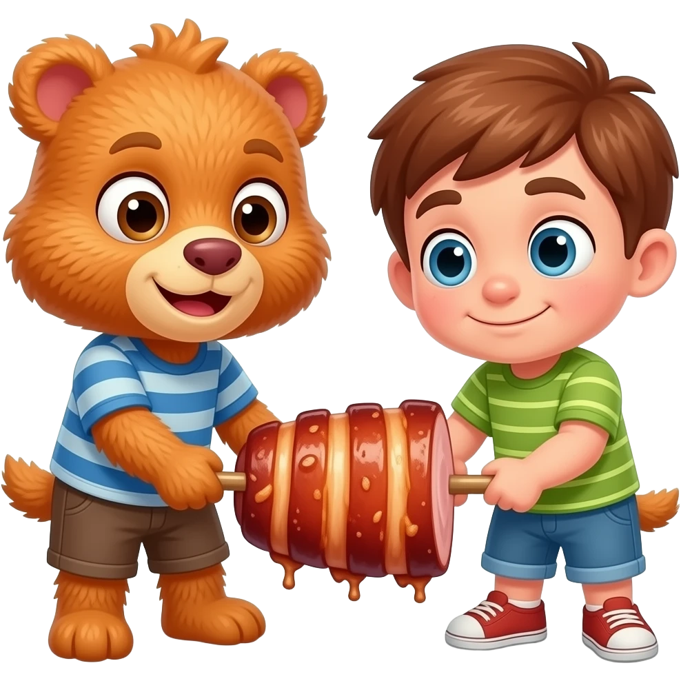 Ugly ginger kids pulling pork roast emoji