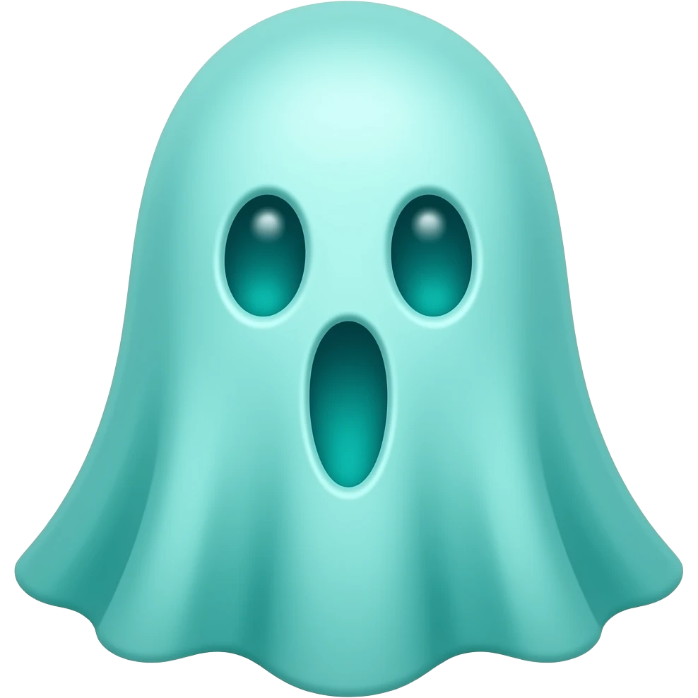glowing teal ghost emoji