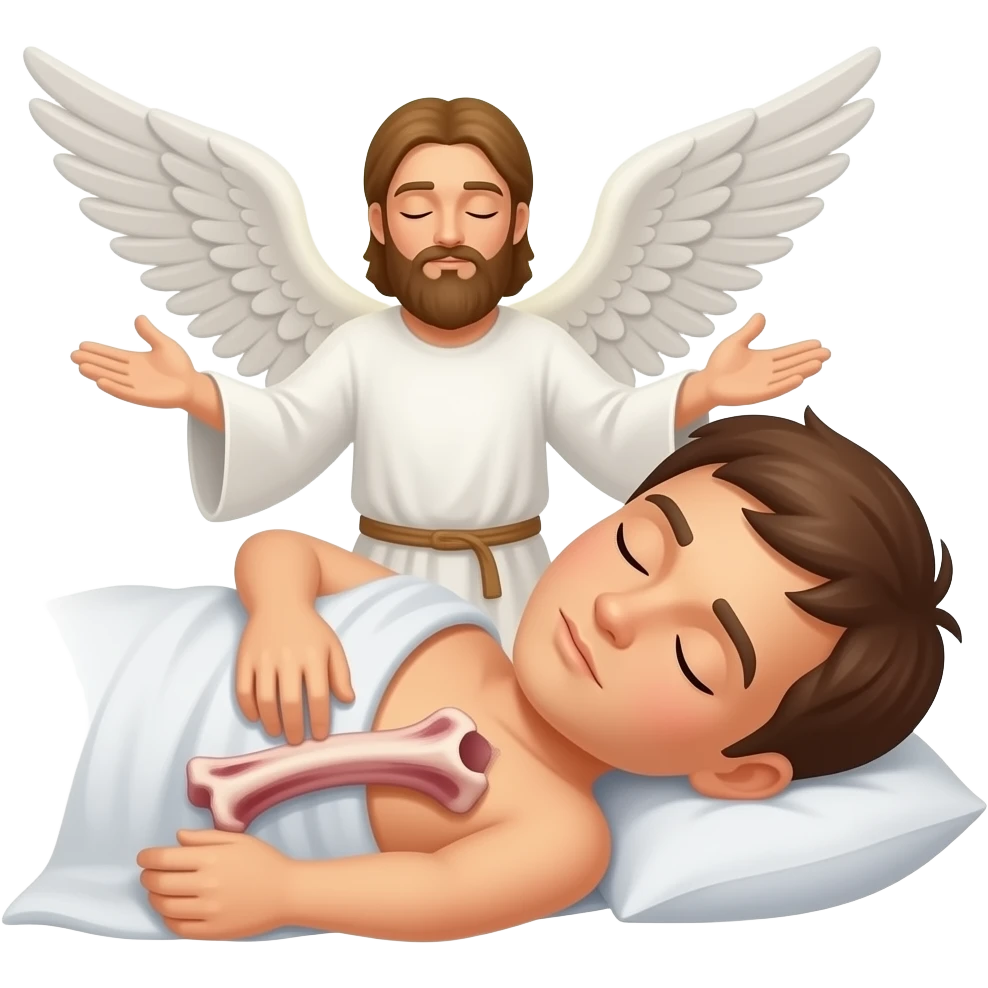 нарисуй Бога который взял ребро у спящего мужчины молодого emoji