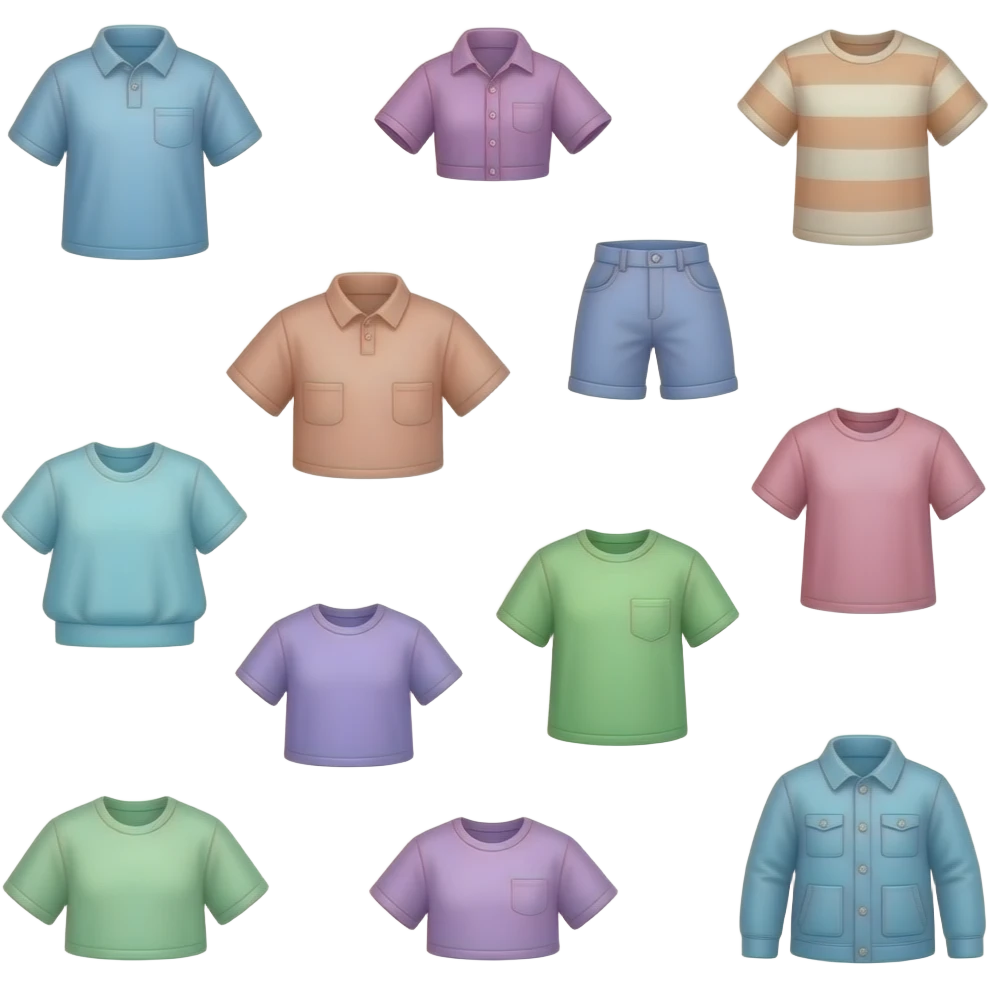 pastel clothes scattered emoji