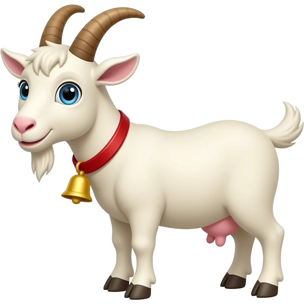 Cartoon goat with the bell emoji