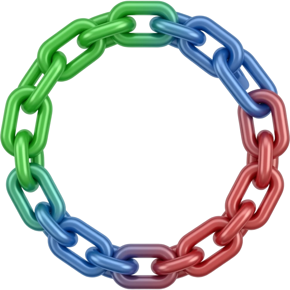 chain with green, blue and red links emoji