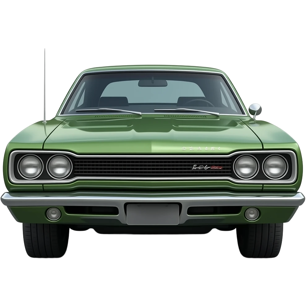 Green 1969 Dodge Coronet Super Bee , hyper real, highly detailed emoji