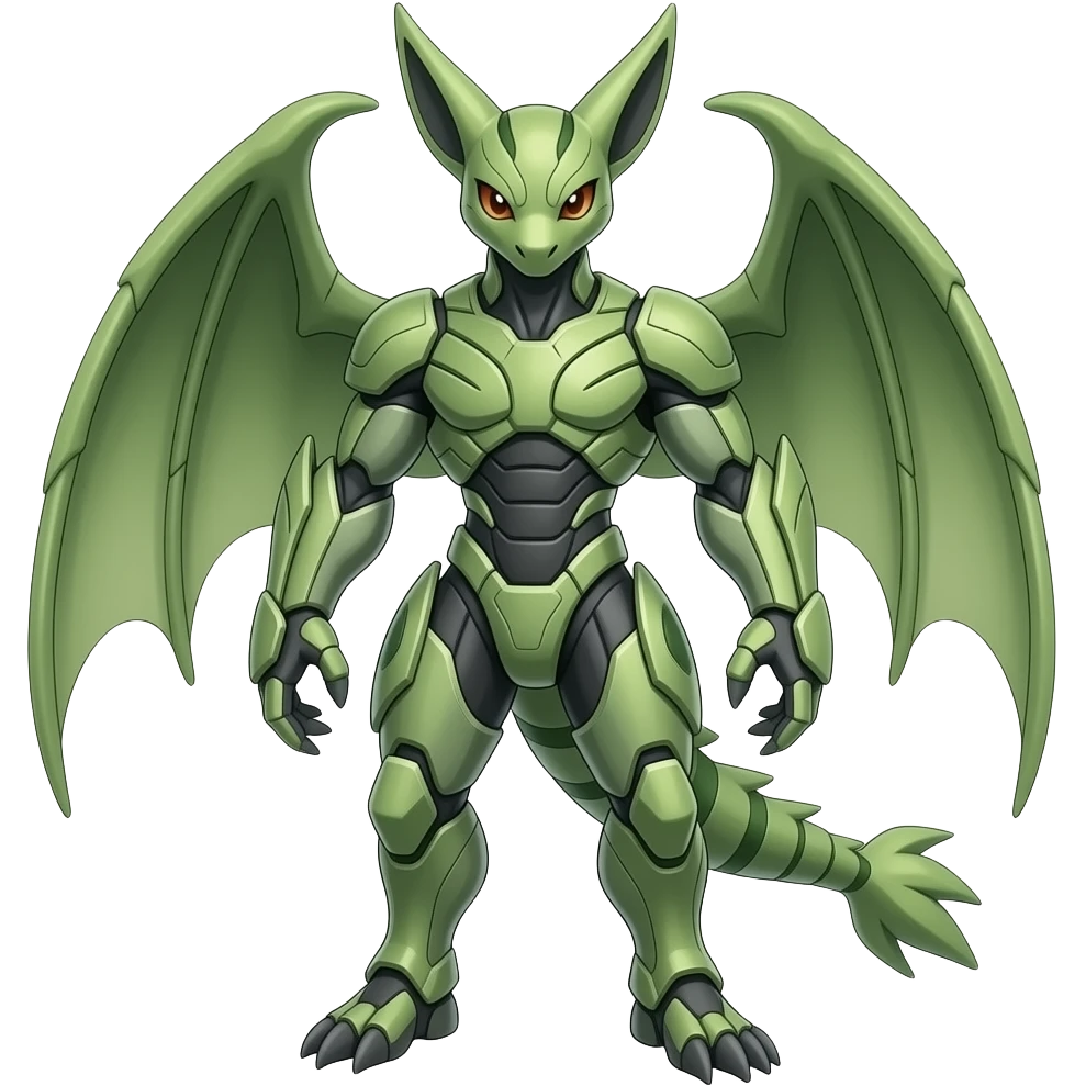 Genesect-Flygon-Treecko-Exveemon-Fakémon-hybrid, full body emoji