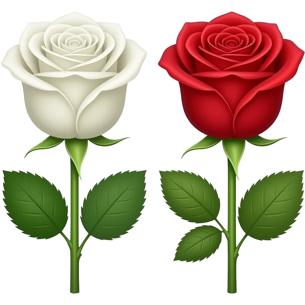clavel blanco y otro rojo solo la flor sin tallo ni nada como de san isidro en madrid emoji