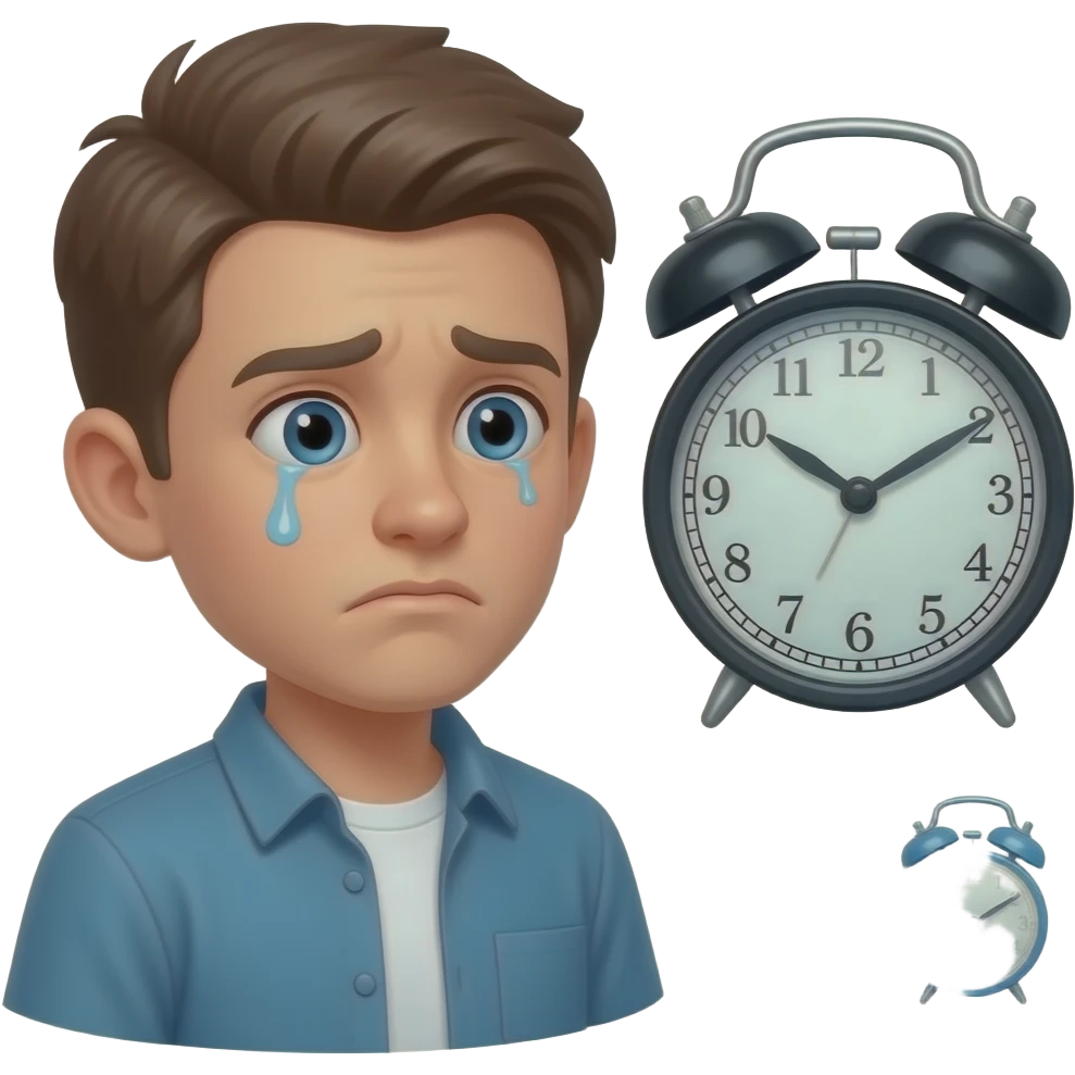 A teen stressing about the time emoji