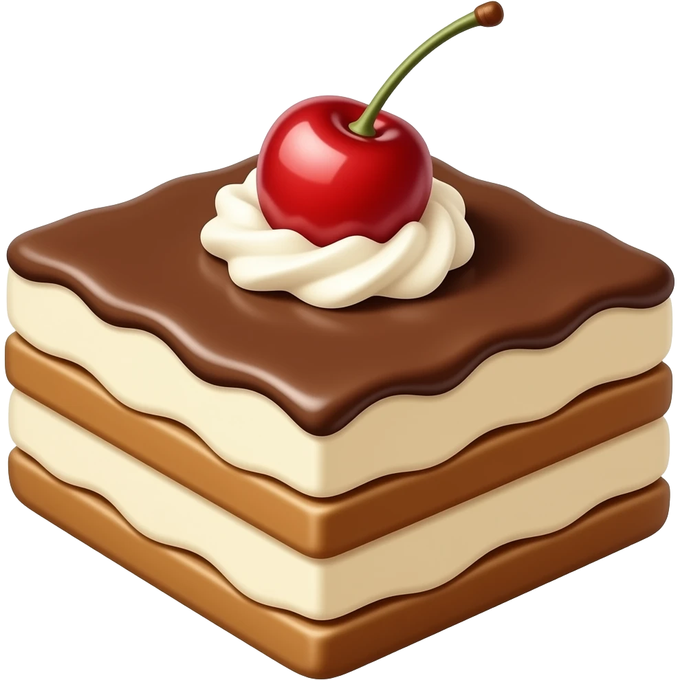Tiramisu slice square without cherry emoji