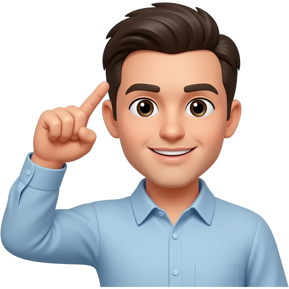 Point to head emoji