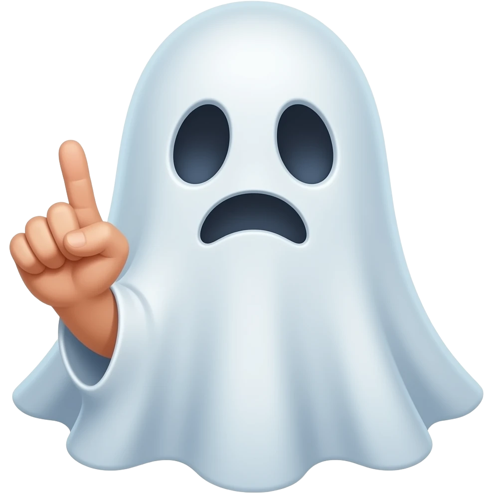Rude middle finger pointing ghost emoji