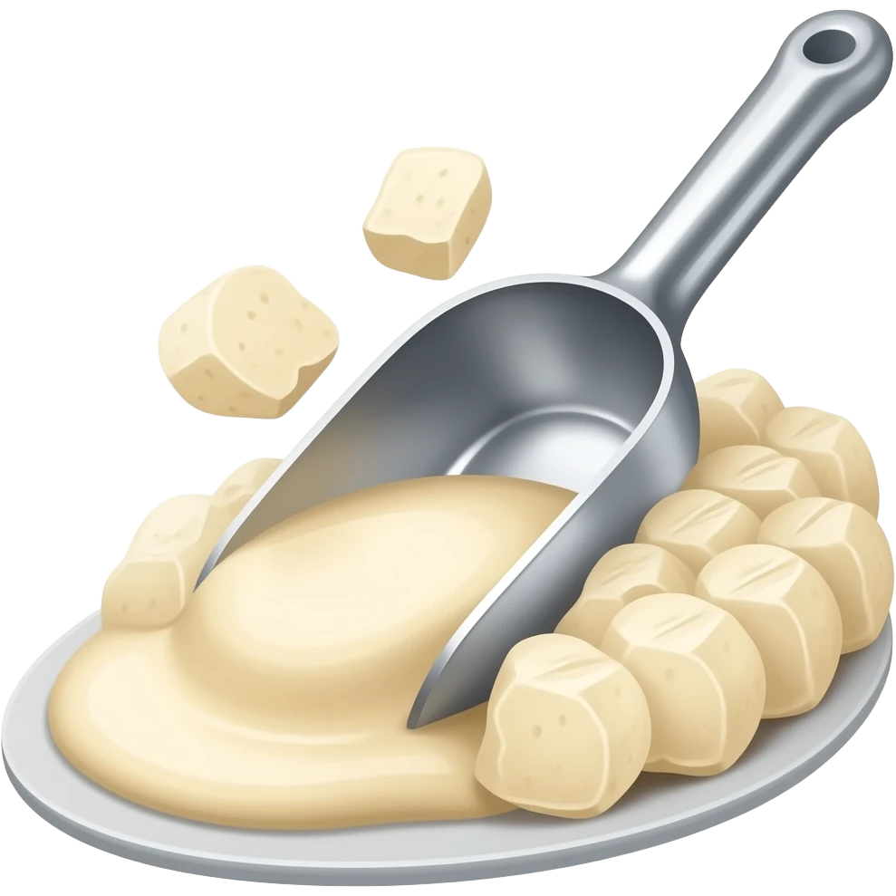 A scoop that is scooping a Mercellian emoji