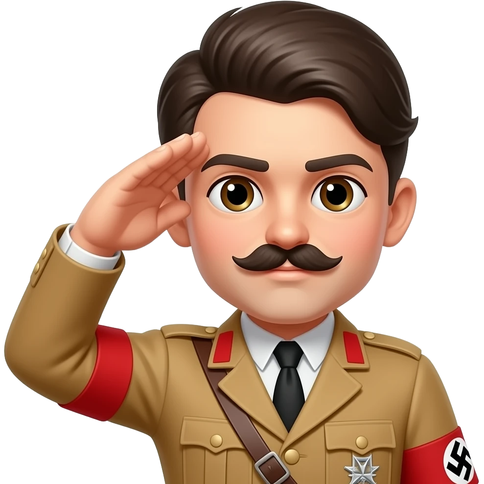 sped kid with hitler mustache doing the nazi salute emoji