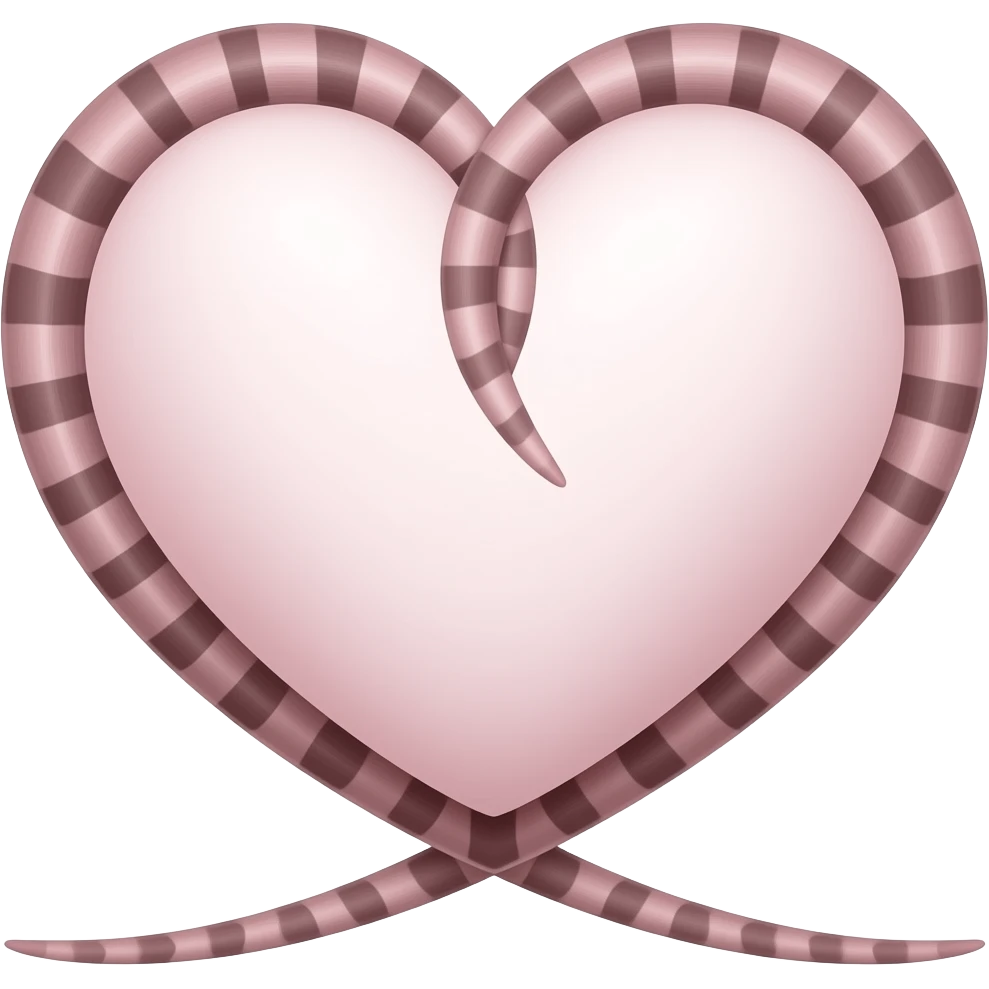 Сердечко, сложенное из двух крысиных хвостиков emoji