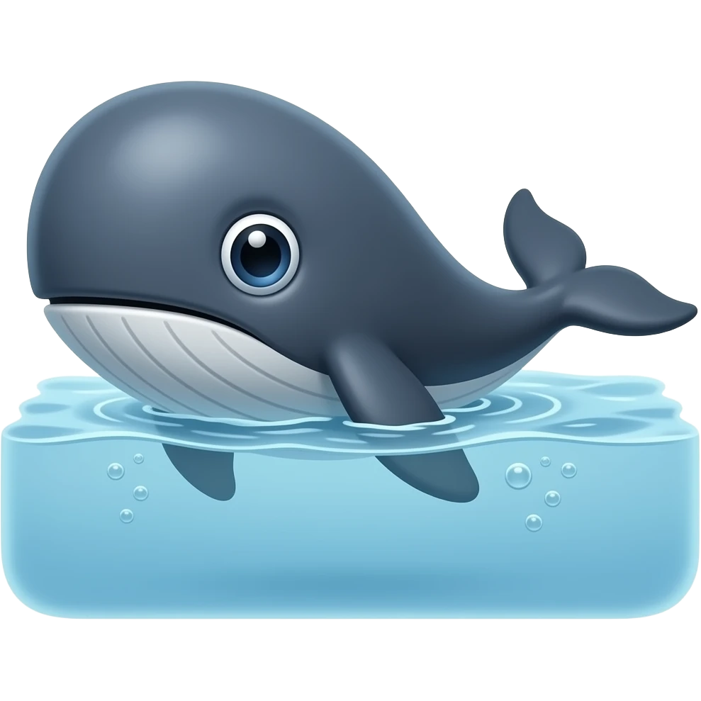A bewildered and possibly high humpback whale with large eyes emoji