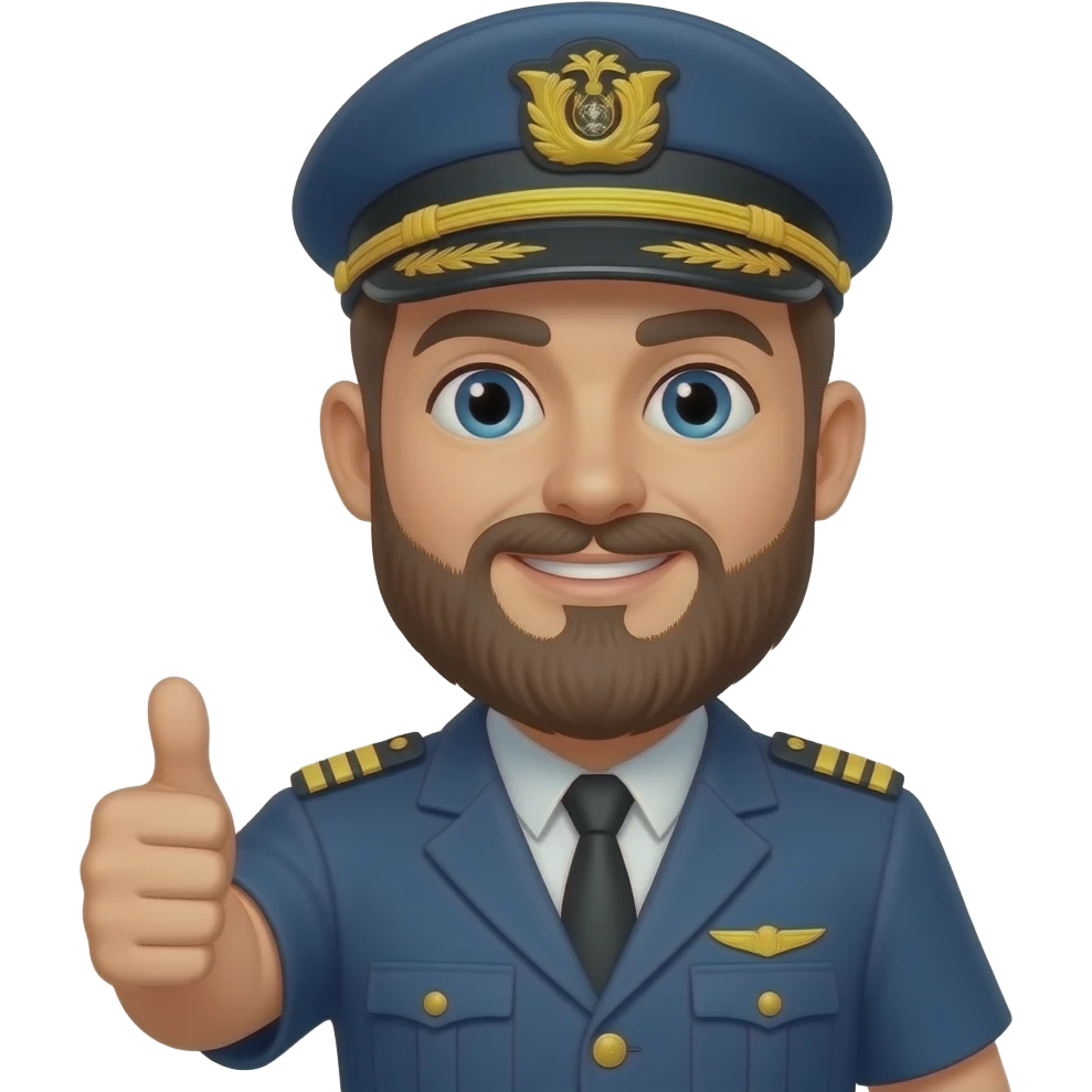 thumbs up fleet captain with beard emoji
