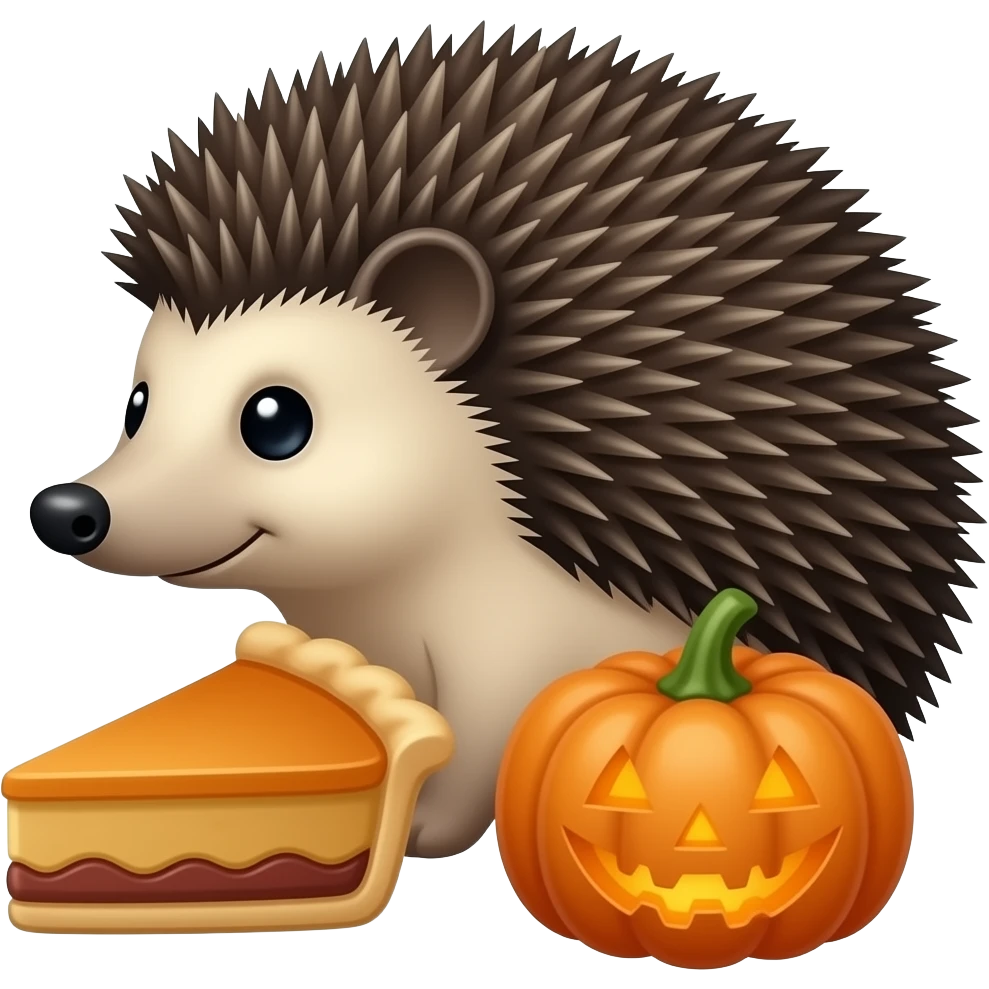 Hedgehog and pumpkin pie emoji