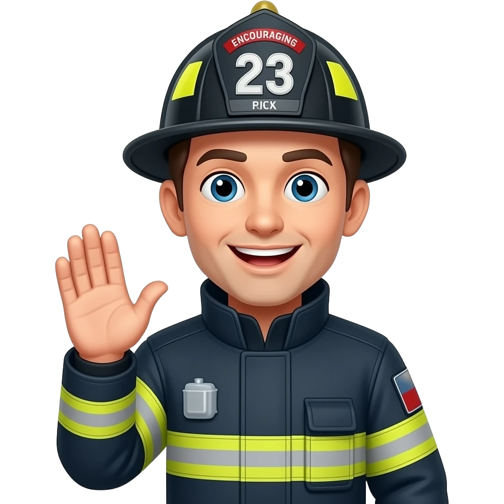 bombero como diciendo animo emoji