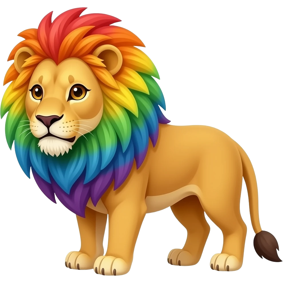 lion with rainbow mane emoji