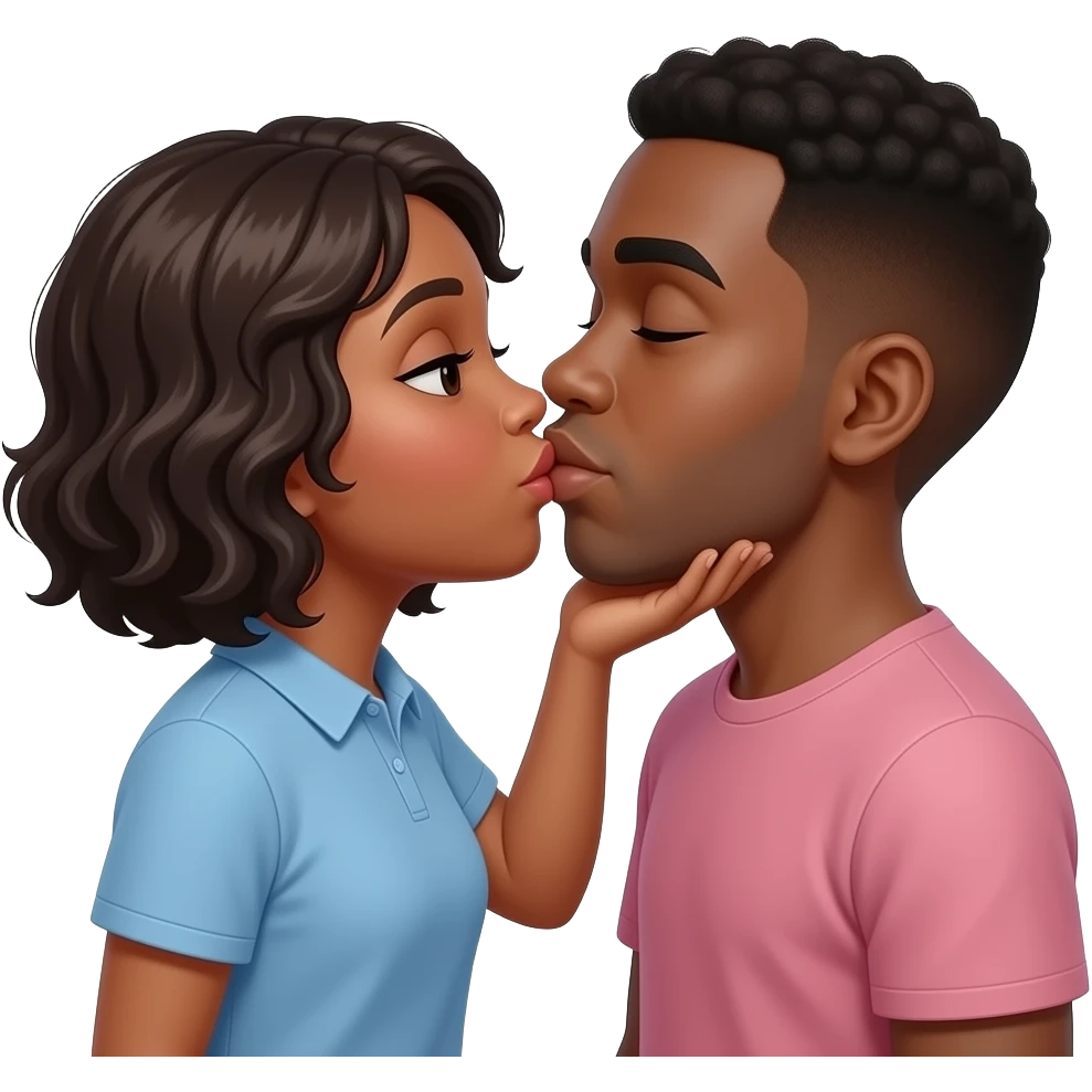 Negra beijando outro negro emoji