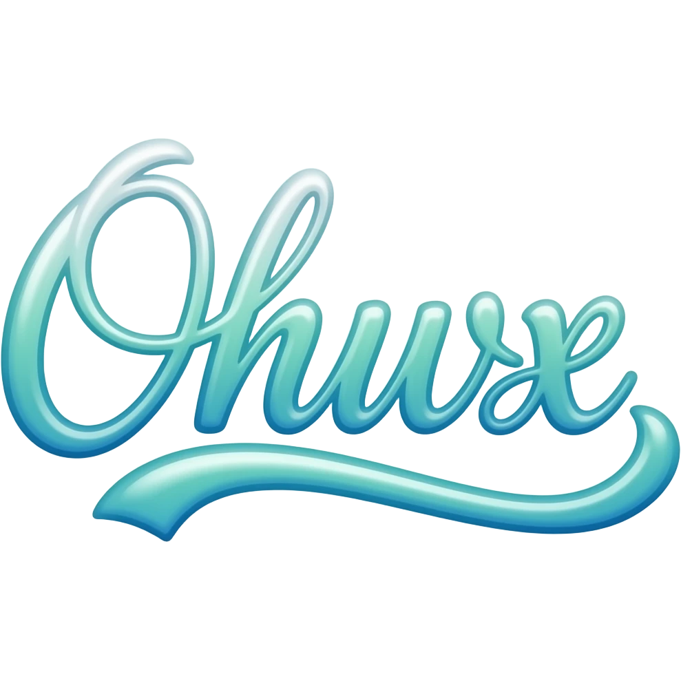 The word 'Online' in cursive fancy writing that's glowing blue green white OMBRE with no background emoji