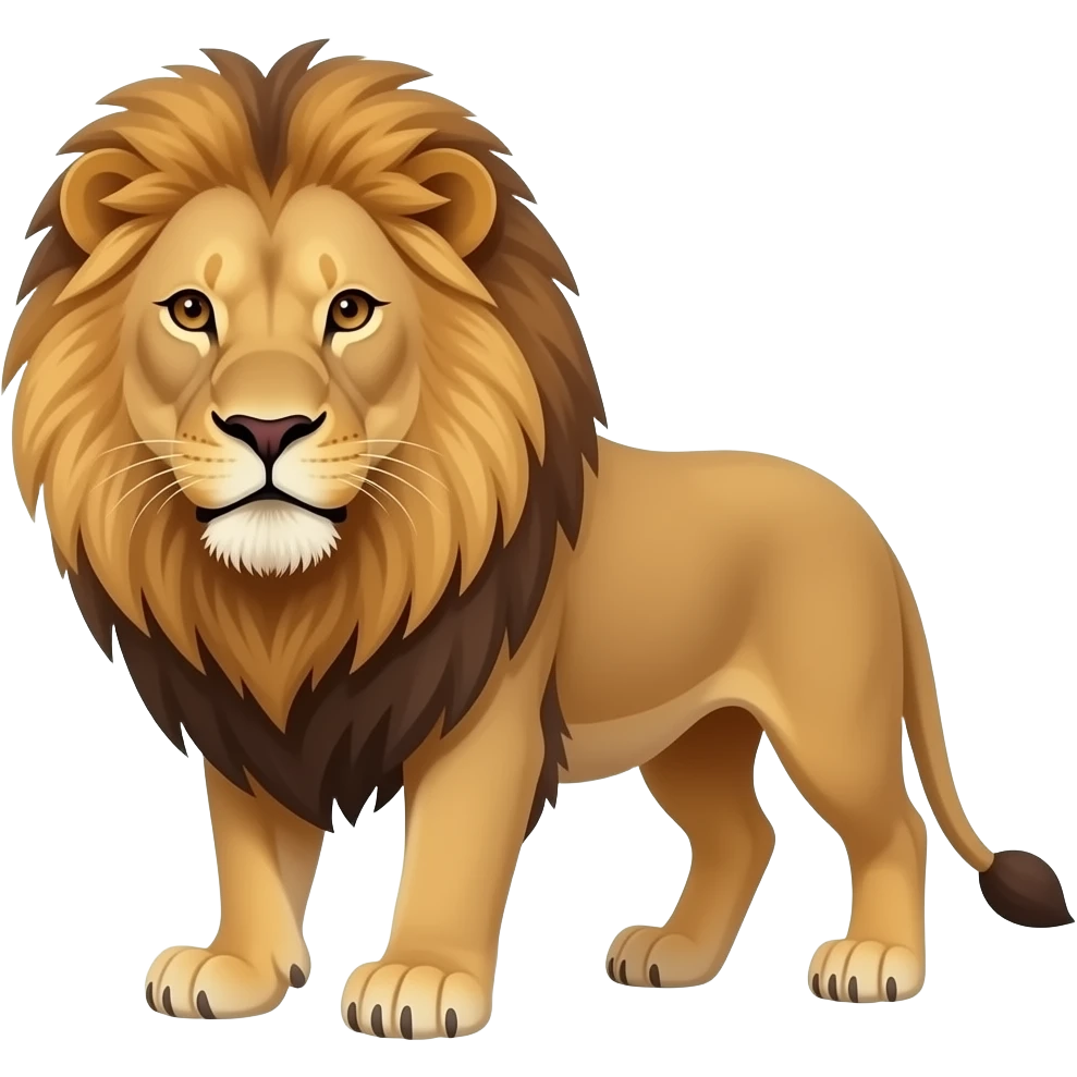 lion on fours front camera view emoji