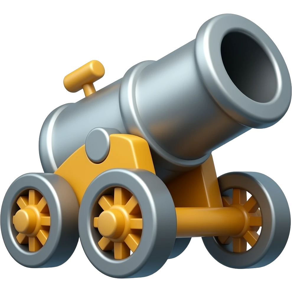 cartoonish cannon emoji