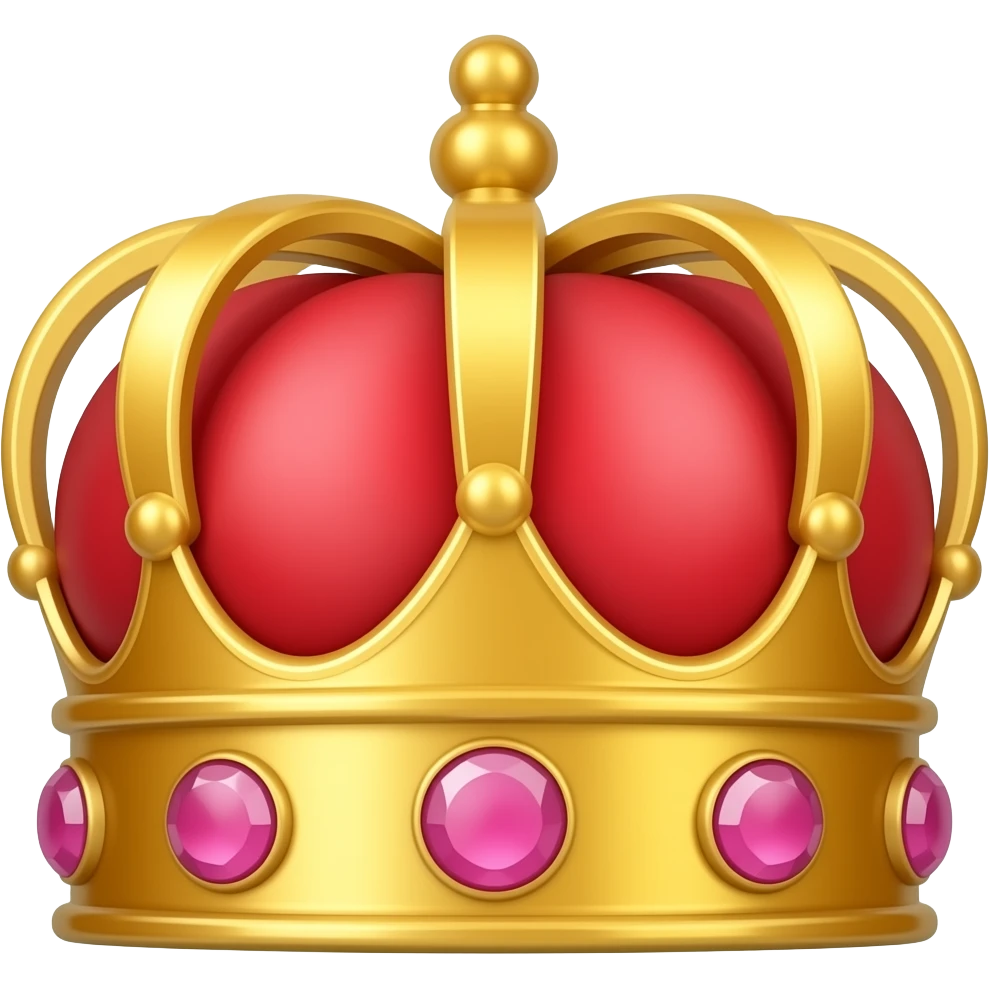 all red crown with pink gems emoji