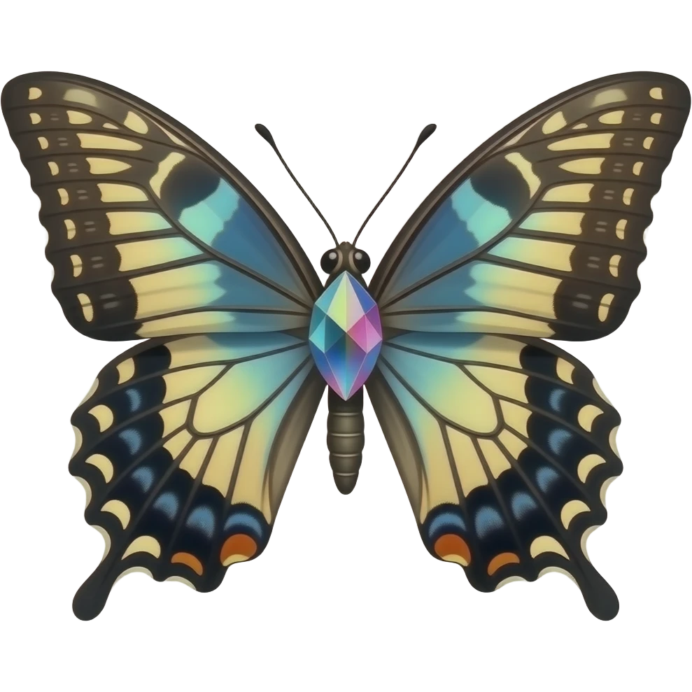 Butterfly prism colorful crystal emoji