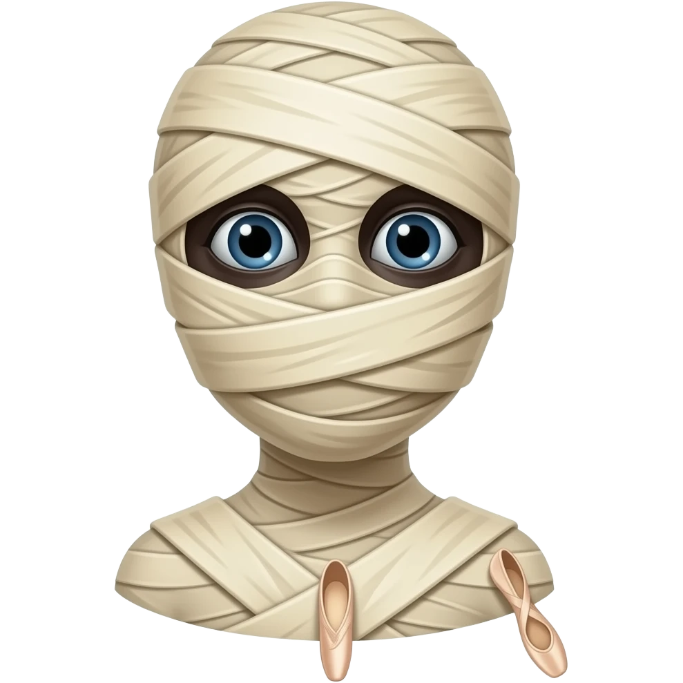 a mummy wearing ballet shoes emoji