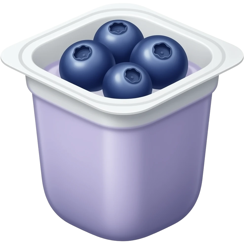 Container of blueberry yogurt emoji