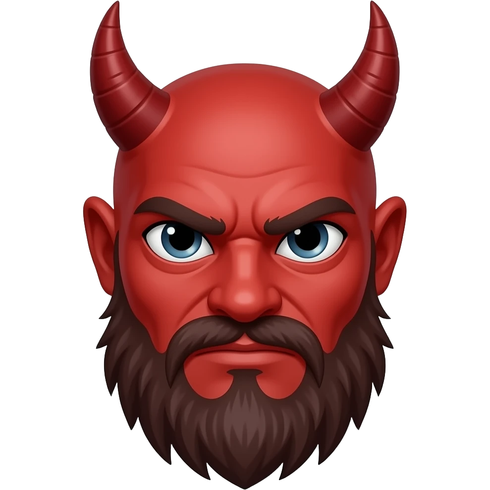 Red demon without beard emoji