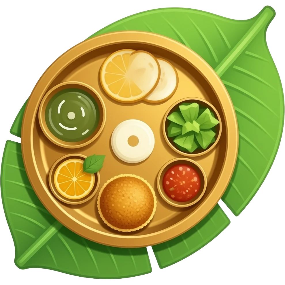 Maharashtrian thali on banana leaf emoji